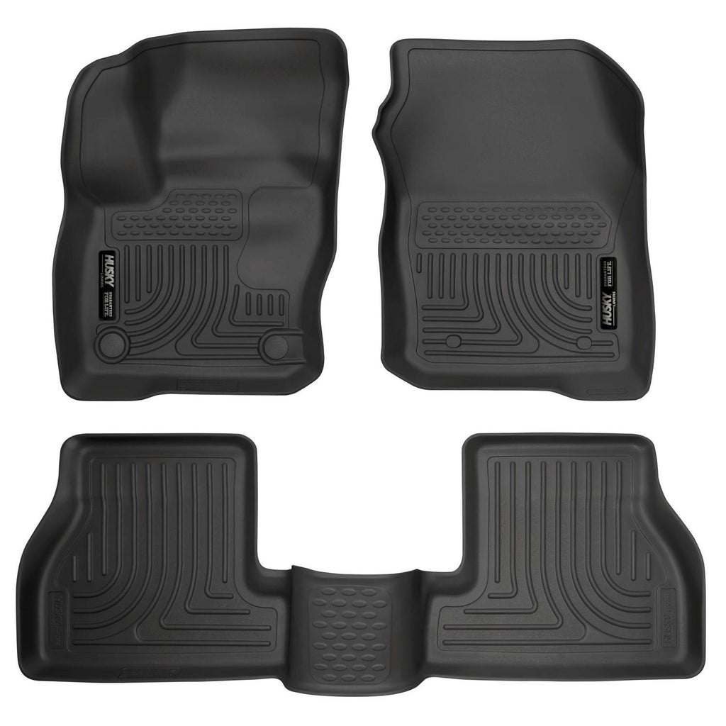 Husky Liners 99771 | Husky Liners Front & 2nd Seat Floor Liners, Fits 16-17 FOCUS S/SE/SEL/ST/TITANIUM WEATHERBEATER SERIES BLACK