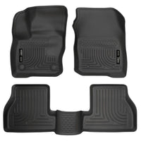 Husky Liners 99771 | Husky Liners Front & 2nd Seat Floor Liners, Fits 16-17 FOCUS S/SE/SEL/ST/TITANIUM WEATHERBEATER SERIES BLACK