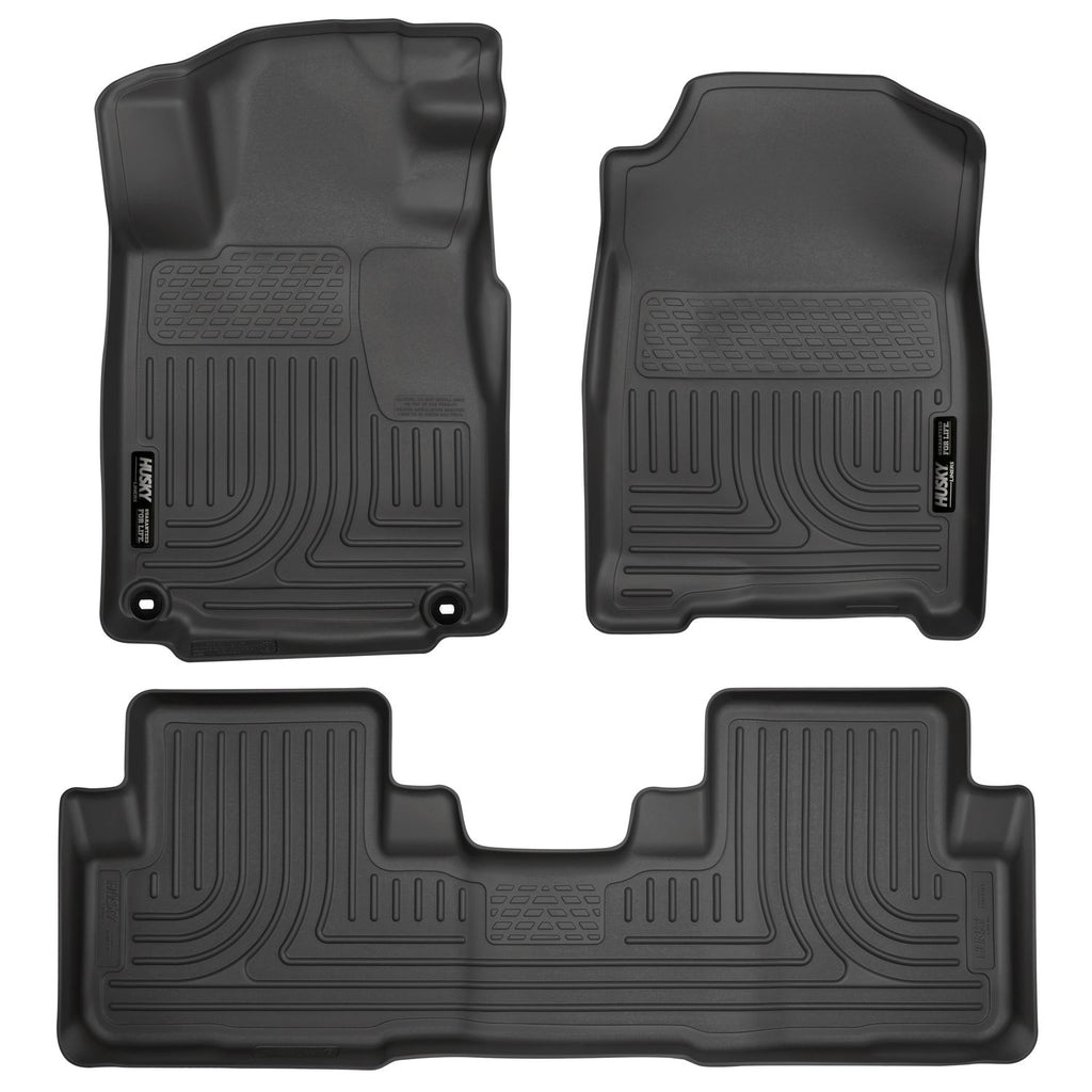 Husky Liners 98451 | Husky Liners Front & 2nd Seat Floor Liners, Fits 12-15 CRV CUSTOM MOLDED FRONT & 2ND SEAT FLOOR LINERS BLACK