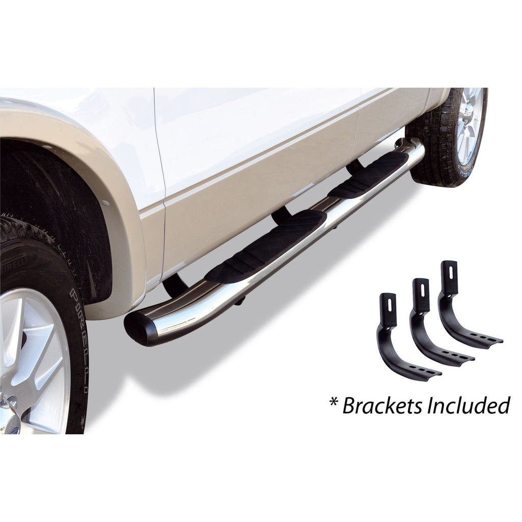 Go Rhino - 685435180CC - 5in OE Xtreme Composite SideSteps Kit - 80in Long Chrome + Mounting Brackets