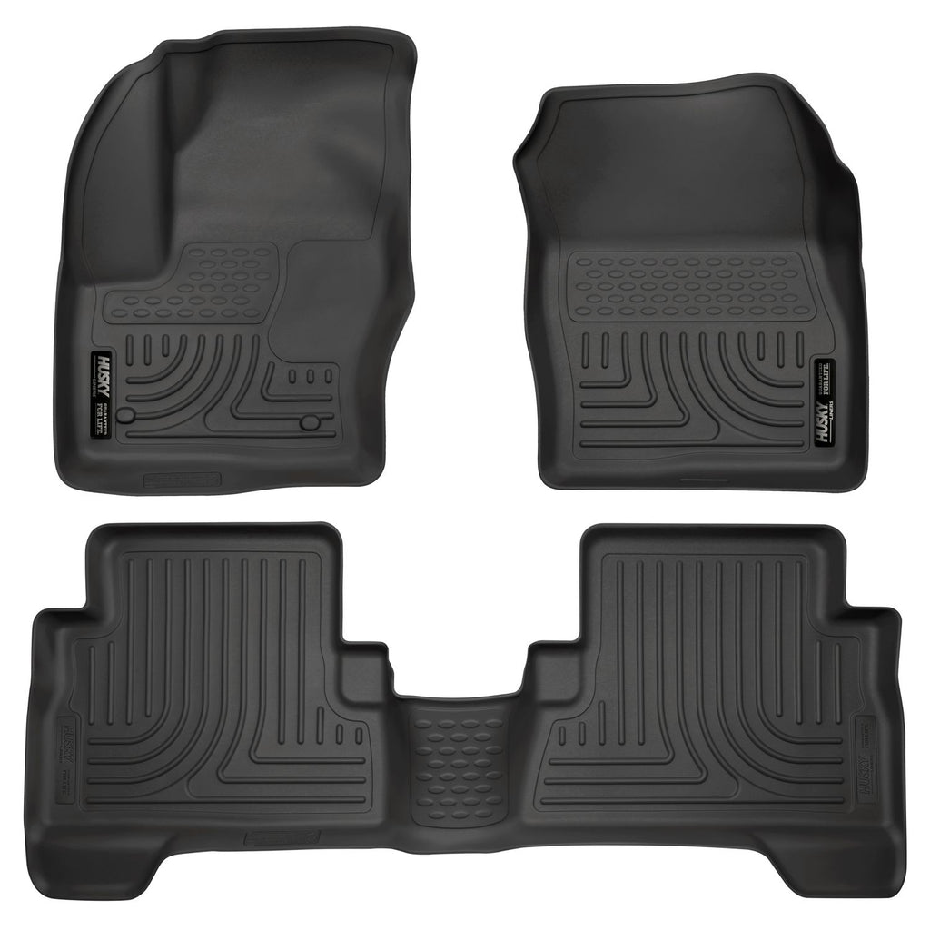 Husky Liners 99741 | Husky Liners Front & 2nd Seat Floor Liners, Fits 13-C ESCAPE WEATHERBEATER FRONT & 2ND SEAT FLOOR LINER BLACK