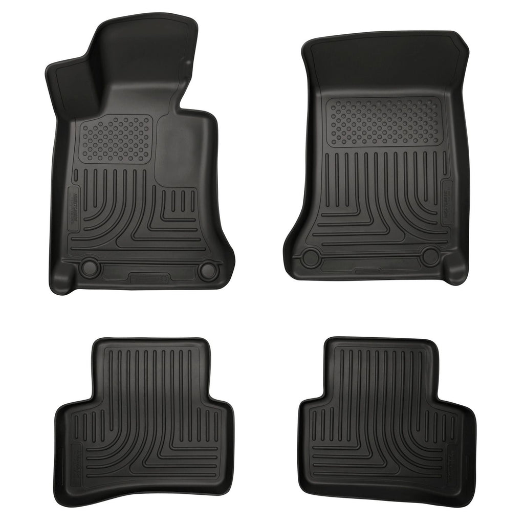 Husky Liners 99811 | Husky Liners Front & 2nd Seat Floor Liners, Fits 08-13 MERCEDES C-CLASS FRONT & 2ND SEAT WEATHERBEATER FLOOR LINERS BLACK