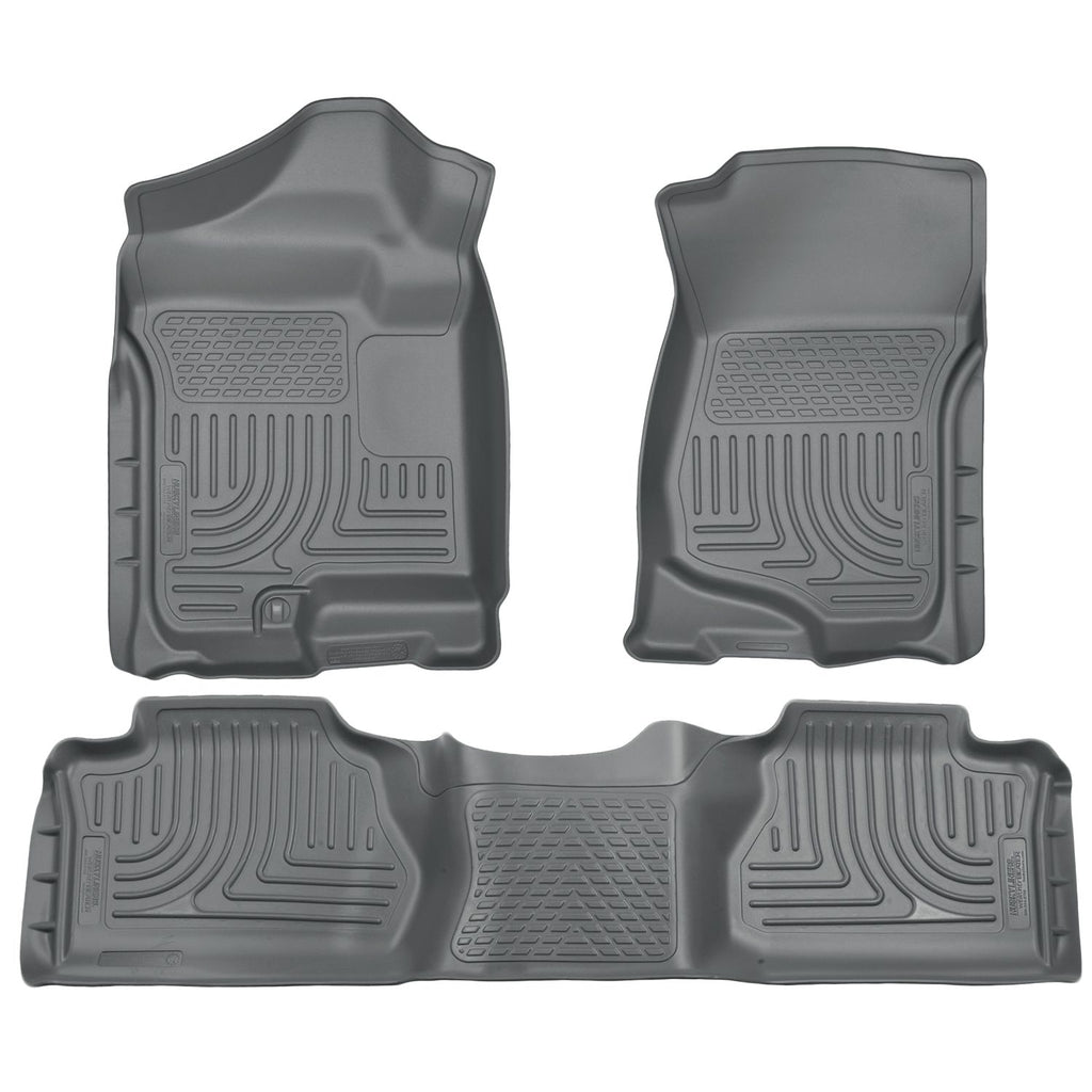 Husky Liners 98212 | Husky Liners Front & 2nd Seat Floor Liners (Footwell Coverage), Fits 07-13 SILVERADO/SIERRA 1500/07-14 2500/3500 EXT(NOT W/MANUAL SHIFTER)FRONT & 2ND SEAT FLR LINERS GRE