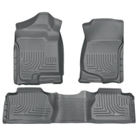 Husky Liners 98212 | Husky Liners Front & 2nd Seat Floor Liners (Footwell Coverage), Fits 07-13 SILVERADO/SIERRA 1500/07-14 2500/3500 EXT(NOT W/MANUAL SHIFTER)FRONT & 2ND SEAT FLR LINERS GRE