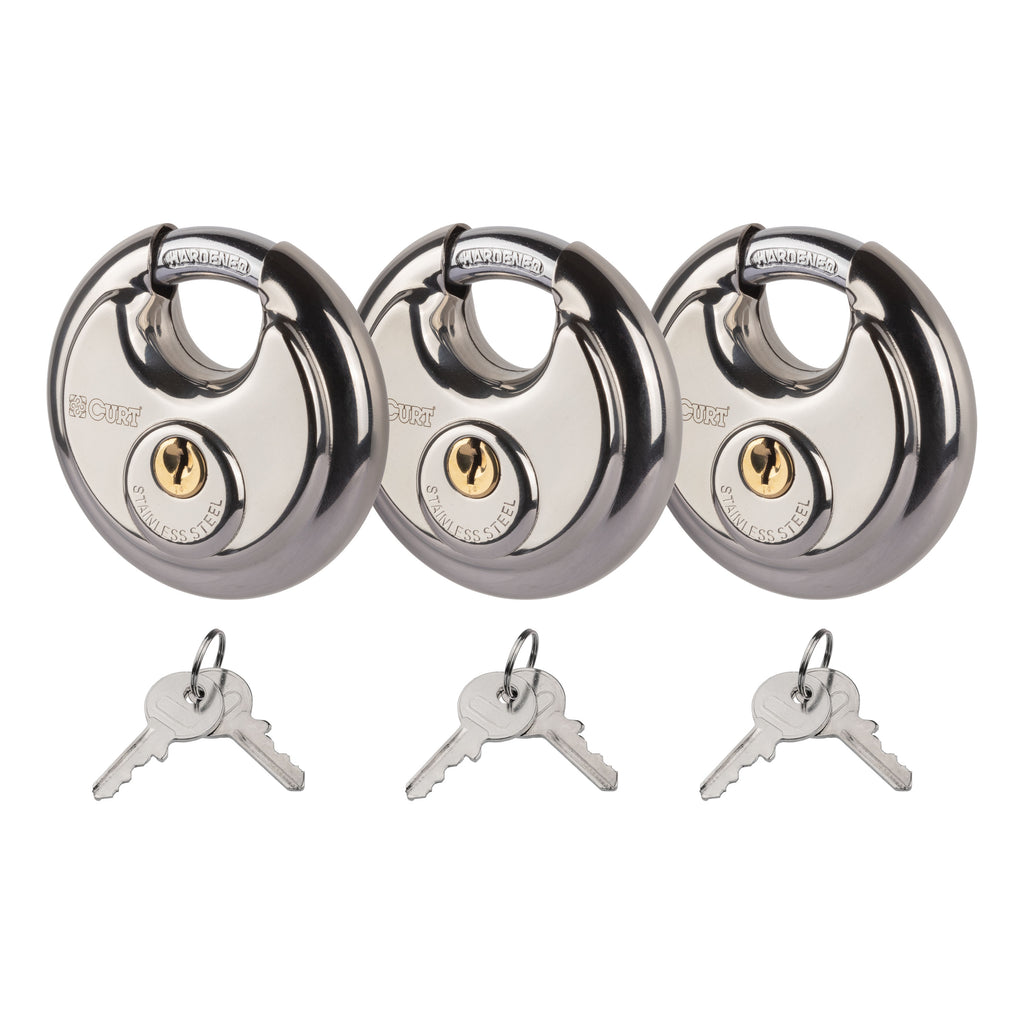Stainless Steel Disc Locks  3-Pack