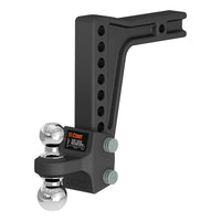 Deep-Drop Adjustable Trailer Hitch Ball Mount With Dual Ball 2" Shank 15K