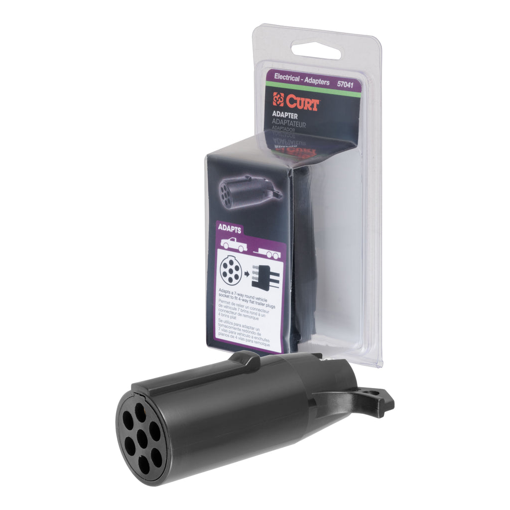 Electrical Adapter (7-Way Round Vehicle To 4-Way Flat Trailer Packaged)