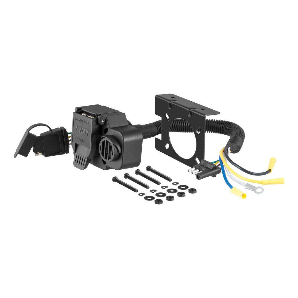 Dual-Output Adapter With Backup Alarm (4-Way Flat To 7-Way RV Blade Trailer)