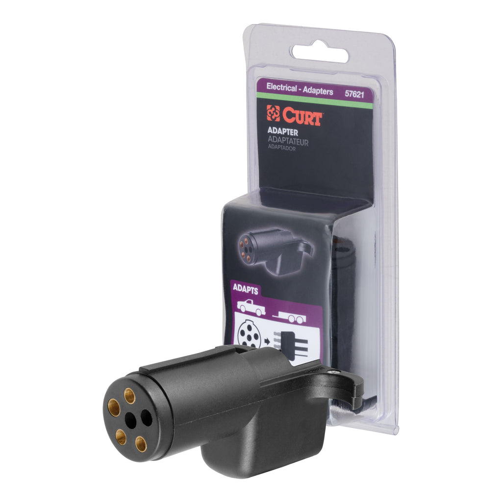 Electrical Adapter (6-Way Round Vehicle To 4-Way Flat Trailer)