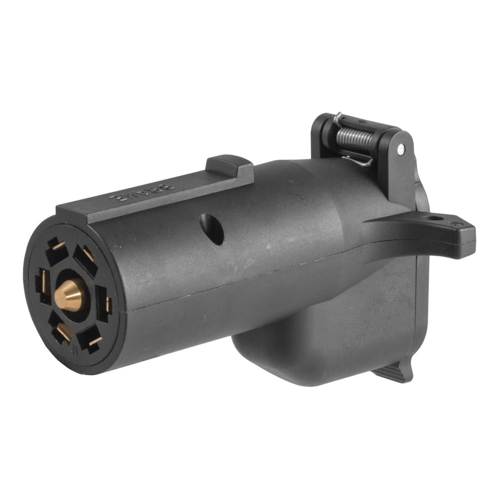 Adapter With Alarm (7-Way RV Blade To 6-Way Round Trailer Center Pin Brake)