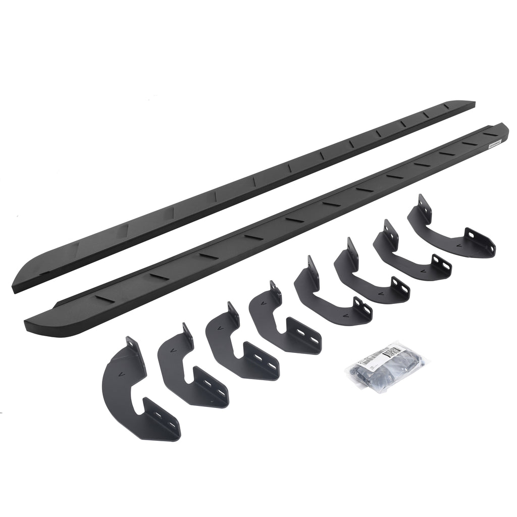 Go Rhino 63443973SPC - RB10 Slim Running Boards - Complete Kit: RB10 Slim Running Board + Brackets - Textured Black
