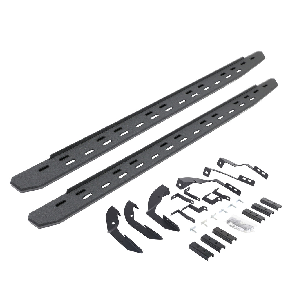 Go Rhino 69604280ST - RB30 Slim Line Running Boards With Mounting Bracket Kit - Protective Bedliner Coating