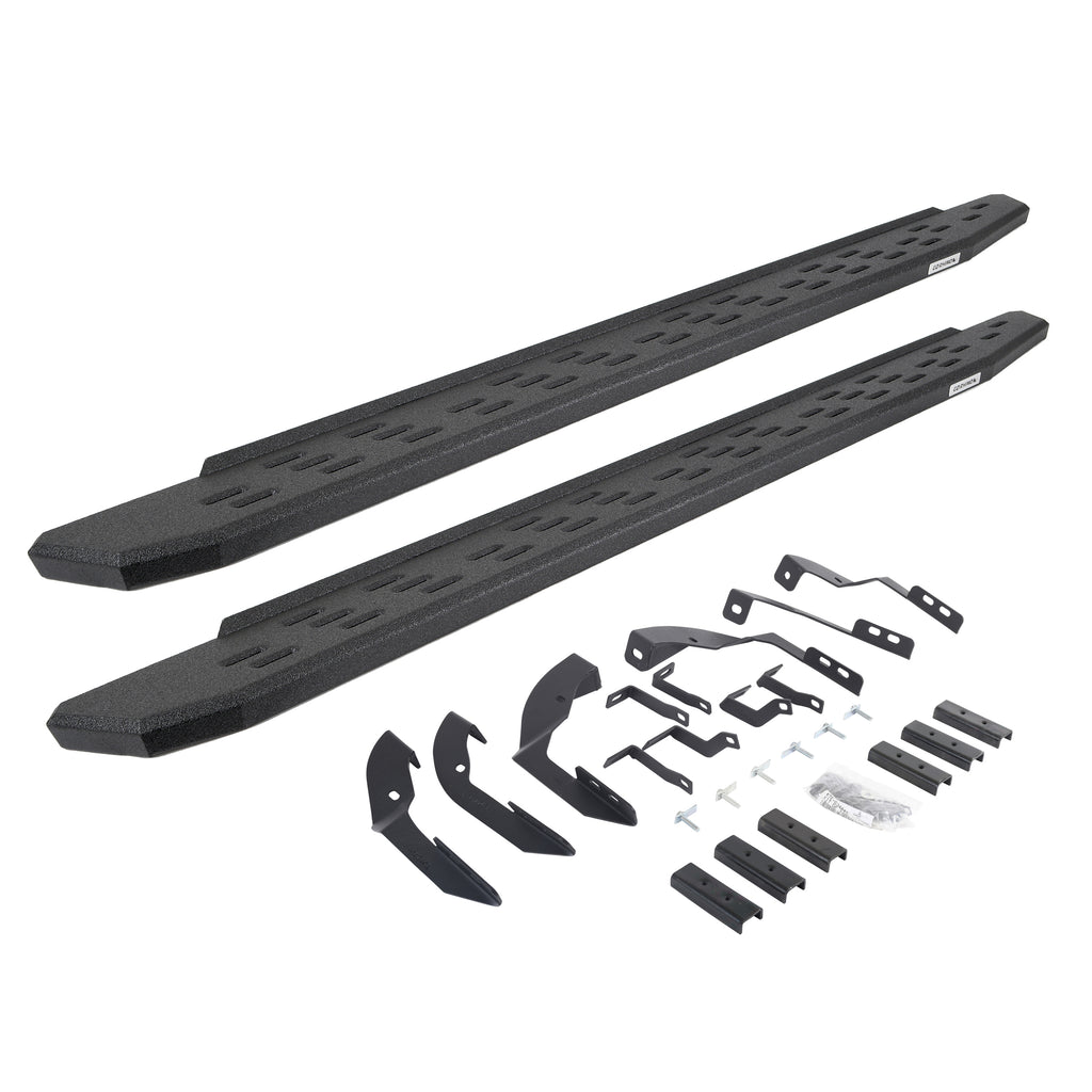 Go Rhino 69604280T - RB30 Running Boards With Mounting Bracket Kit - Protective Bedliner Coating