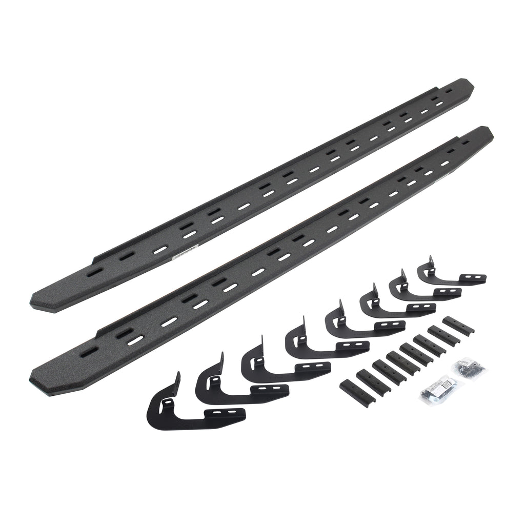 Go Rhino 69604787ST - RB30 Slim Line Running Boards With Mounting Bracket Kit - Protective Bedliner Coating