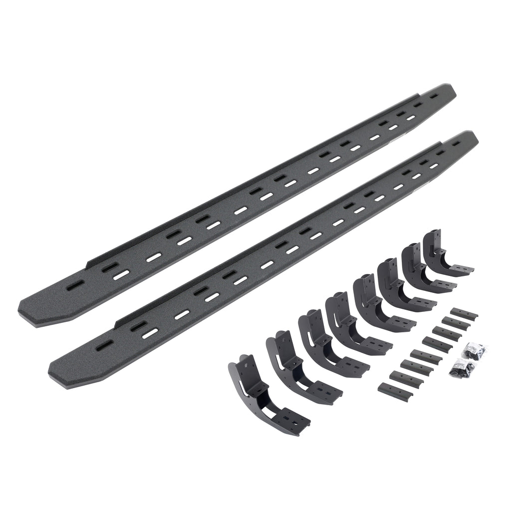 Go Rhino 69604880ST - RB30 Slim Line Running Boards With Mounting Bracket Kit - Protective Bedliner Coating