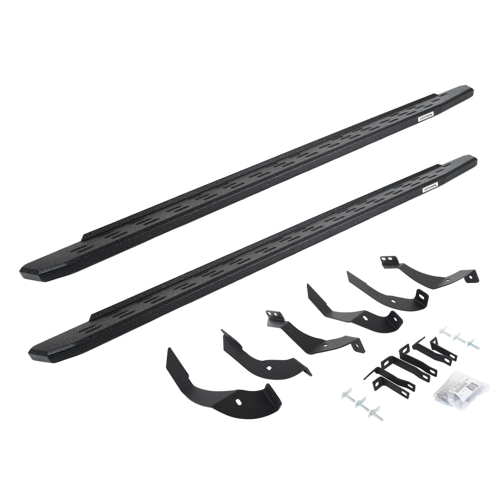 Go Rhino 69605187T - RB30 Running Boards With Mounting Bracket Kit - Protective Bedliner Coating