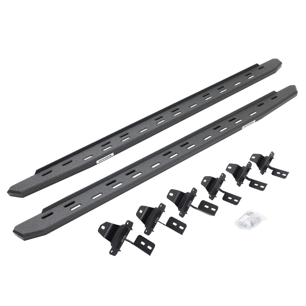 Go Rhino 69650673ST - RB30 Slim Line Running Boards With Mounting Bracket Kit - Protective Bedliner Coating