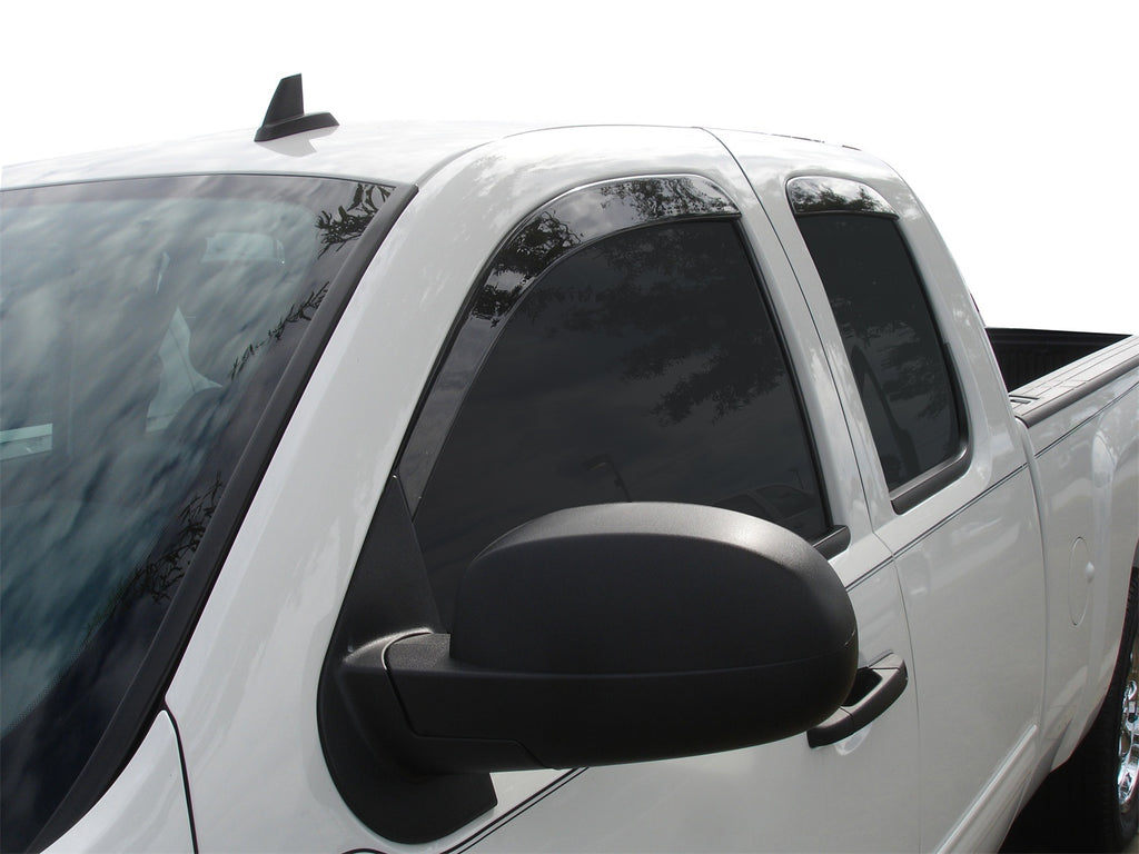 Auto Ventshade 894024 Low Profile Dark Smoke Ventvisor Side Window Deflector 4-Piece Set For 2007-2013 Silverado/Sierra 1500 2007-2014 Silverado/Sierra 2500HD-3500HD With Extended Cab