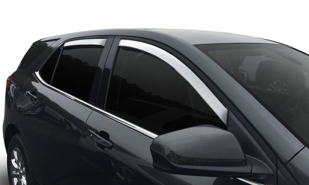 Auto Ventshade 684446 Chrome Ventvisor Side Window Deflector 4-Piece Set 2013-2022 Buick Encore (Excl Encore GX) 2015-2022 Chevrolet Trax