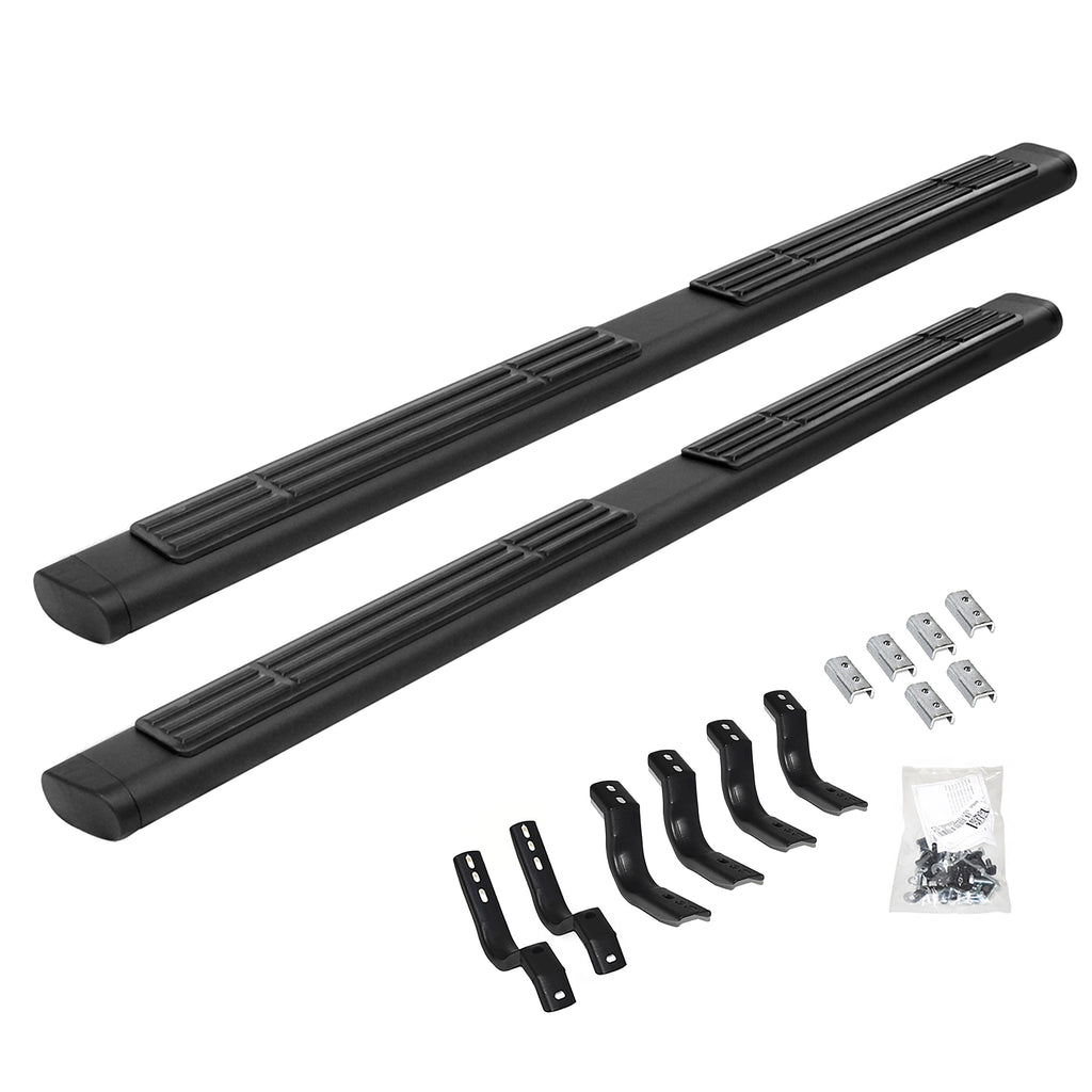 Go Rhino 686404580B - 6" OE Xtreme SideSteps With Mounting Bracket Kit - Black Powder Coat