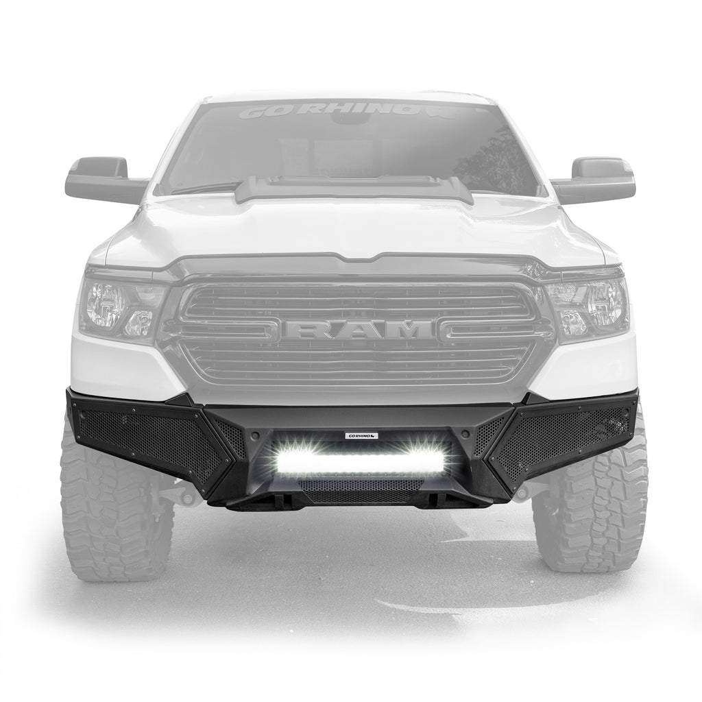 Go Rhino 341301T - Element Front Bumper With Power Actuated Hide-Away Light Bar Mount - Textured Black