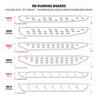 Go Rhino 6960428020T - RB30 Running Boards With Mounting Brackets & 2 Pairs Of Drops Steps Kit - Protective Bedliner Coating