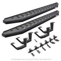 Go Rhino - 6943068020T - RB20 Running Boards With Mounting Brackets & 2 Pairs Of Drop Steps Kit - Protective Bedliner Coating