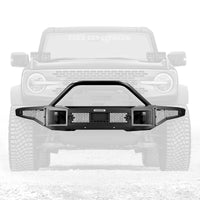 Go Rhino 331401T - Rockline Winch-Ready Front Full Width Bumper With Overrider For Ford Bronco - Textured Black