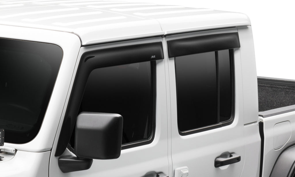 Auto Ventshade 894066 Low Profile Dark Smoke Ventvisor Side Window Deflector 4-Piece Set For 20-22 Jeep Gladiator 18-22 Jeep Wrangler JL