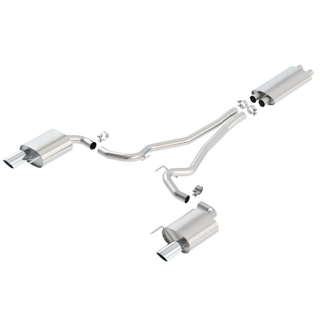 Borla 1014040 | Borla Touring Cat-Back  Exhaust System for 2015-2017 Ford Mustang GT/GT Convertible 5.0L V8, Automatic and Manual Transmission. Rear Wheel Drive 2-Door, EC-Type Approved.
