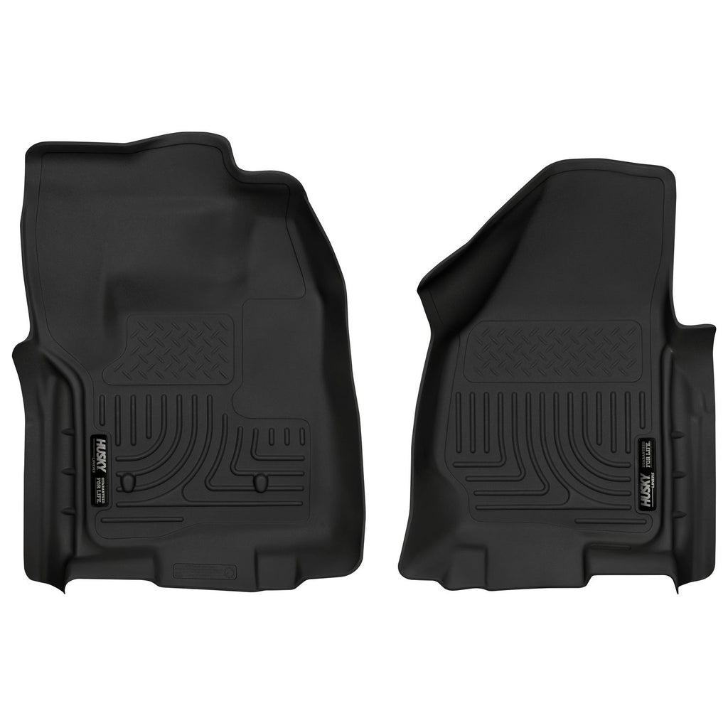 Husky Liners 18721 | Husky Liners Front Floor Liners; Front Floor Liners, Fits 12-16 F250/F350 SUPER DUTY REG CAB W/O MAN TRANSFER WEATHERBEATER FRONT FLOOR LINERS BLACK