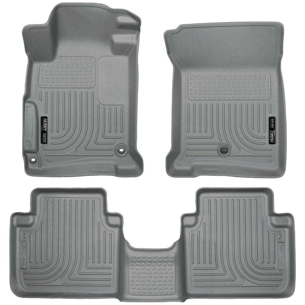 Husky Liners 98482 | Husky Liners Front & 2nd Seat Floor Liners, Fits 13-17 ACCORD 4-DOOR SEDAN ONLY FRONT/2ND SEAT LINERS WEATHERBEATER GREY
