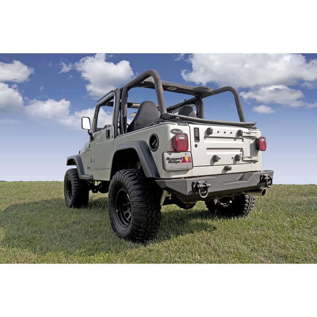 Rugged Ridge 11546.10 | XHD Rear Bumper; 76-06 Jeep CJ/Wrangler YJ/TJ