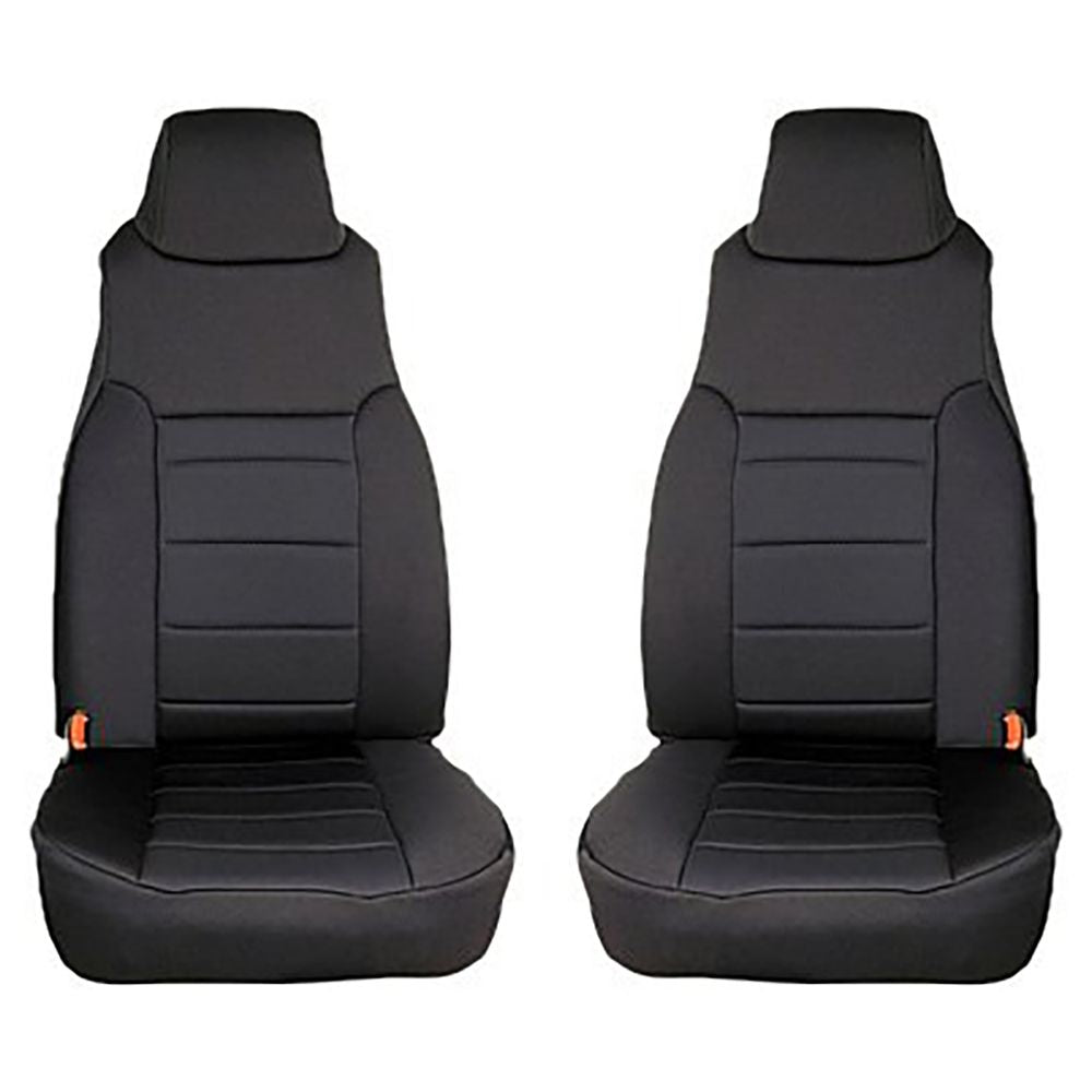 Neoprene Front Seat Covers Black; 97-02 Jeep Wrangler TJ