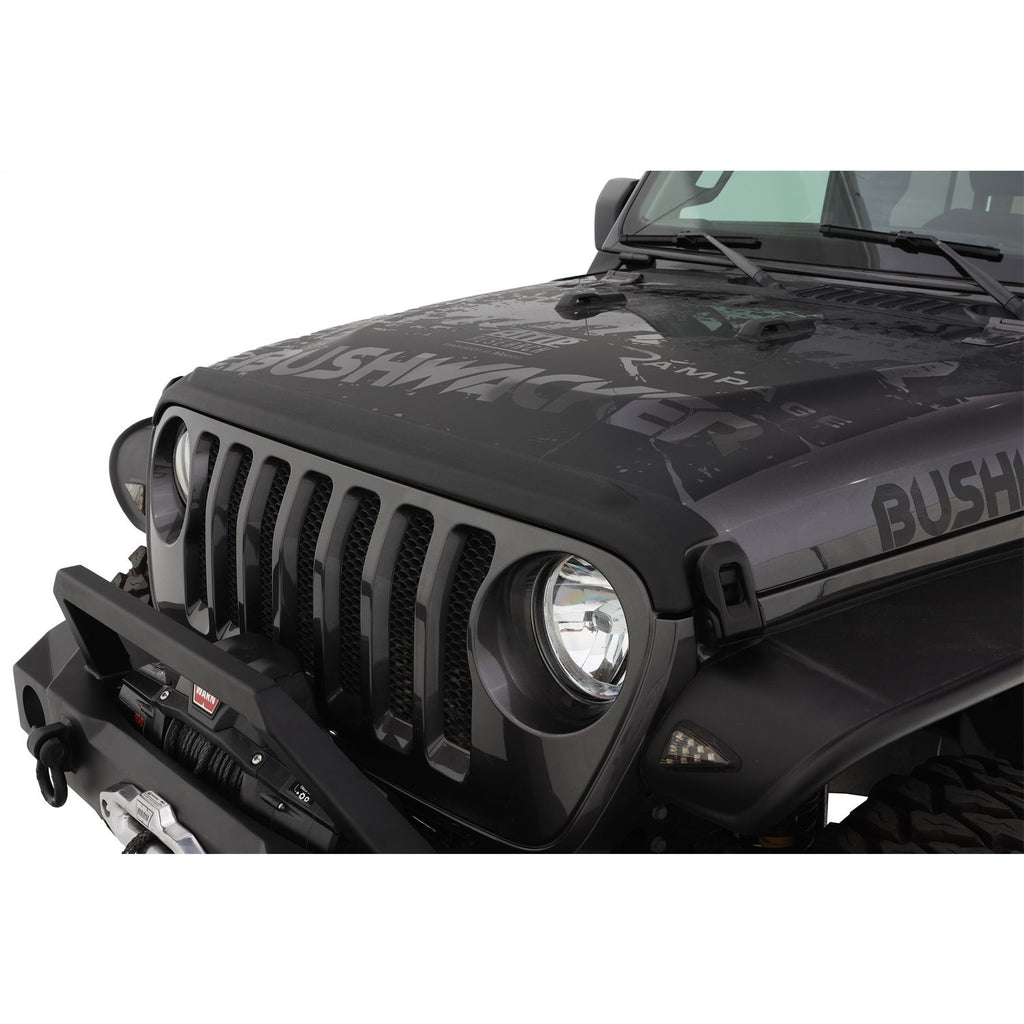Bushwacker 14093 Trail Armor Hood Stone Guard Black Textured Finish 1-Piece for 2018-2022 Jeep Wrangler JL 2 and 4-Door