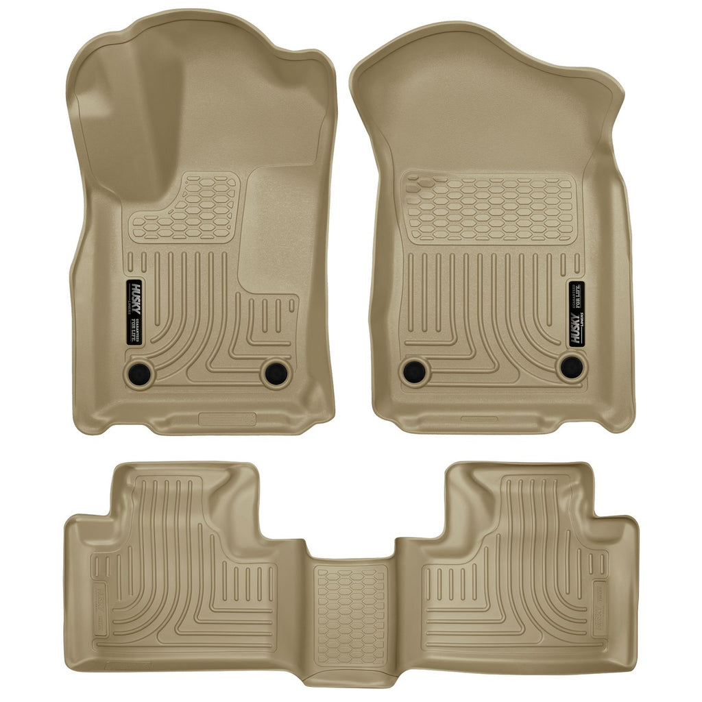 Husky Liners 99153 | Husky Liners Front & 2nd Seat Floor Liners, Fits 16-C DURANGO/GRAND CHEROKEE/DURANGO 2ND AND 3RD ROW WEATHERBEATER SERIES TAN