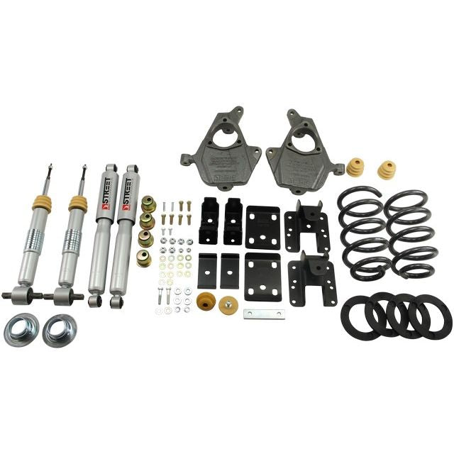 BELLTECH 652SP LOWERING KITS  Front And Rear Complete Kit W/ Street Performance Shocks 2007-2013 Chevrolet Silverado/Sierra (Ext Cab & Crew Cab) 3 in. or 4 in. F/5 in. or 6 in. R drop W/ Street Performance Shocks