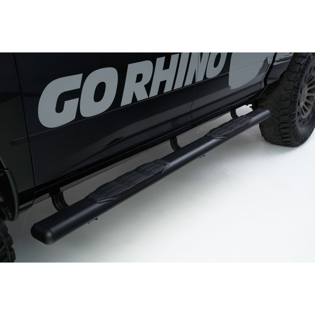 Go Rhino - 10573T - 1000 Series 5in Oval Side Steps Black Powdercoated 73in long