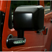 Door Mirror  Left  LED Turn Signal  Black; 07-18 Jeep Wrangler JK