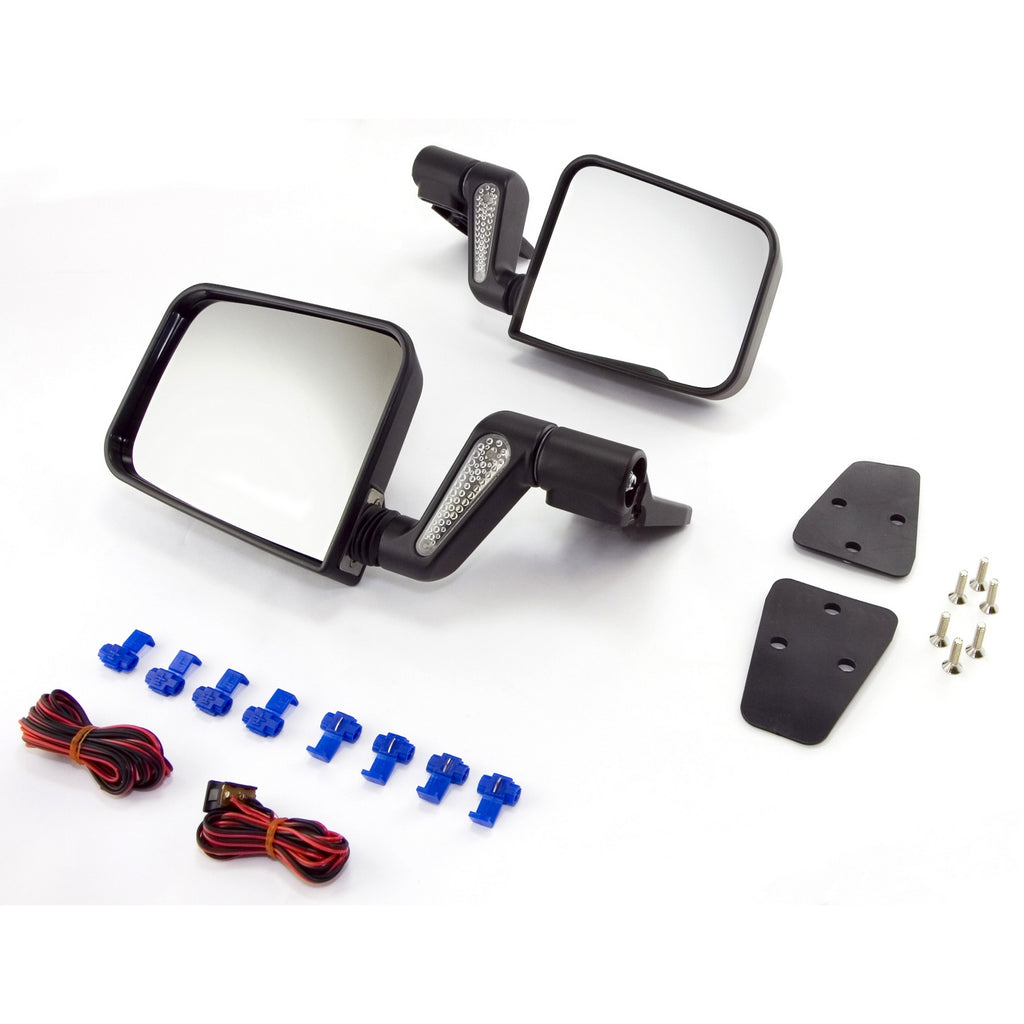 Door Mirror Kit  Heated  Black; 87-02 Jeep Wrangler YJ/TJ