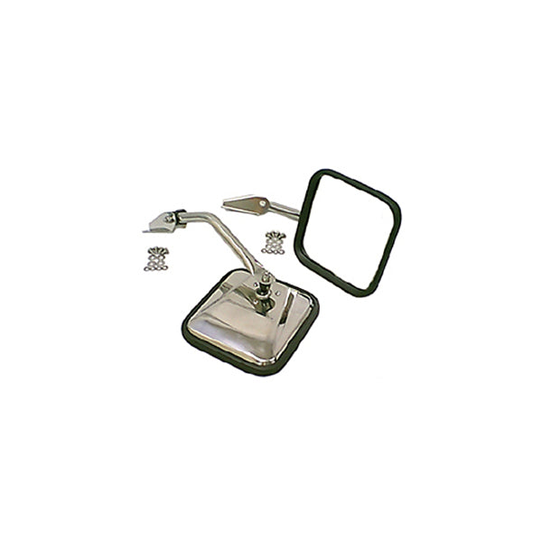 Door Mirror Kit  Stainless Steel; 55-86 Jeep CJ5/CJ6/CJ7/CJ8