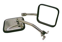 Door Mirror Kit  CJ-Style  Stainless Steel; 87-95 Jeep Wrangler YJ