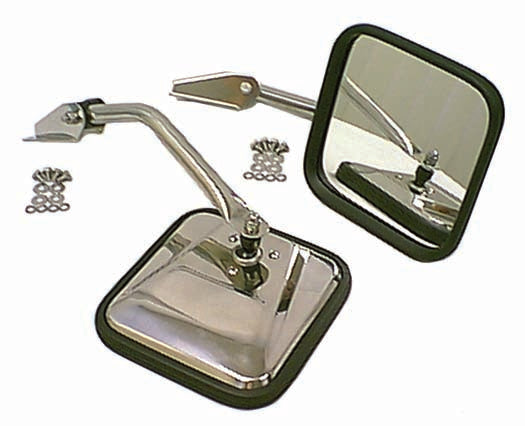 Door Mirror Kit  CJ-Style  Chrome; 55-86 Jeep CJ5/CJ6/CJ7/CJ8