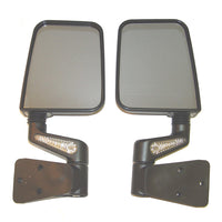 Door Mirror Kit  LED Turn Signals  Heated  Black; 87-02 Wrangler YJ/TJ