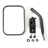 Quick Release Mirror  Rectangular  Textured Black; 97-18 Wrangler