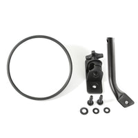 Stubby Trail Mirror  Round  Textured Black; 97-18 Jeep Wrangler JK
