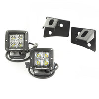 Rugged Ridge 11027.10 | Windshield Bracket LED Kit, Black, Square; 07-16 Jeep Wrangler JK