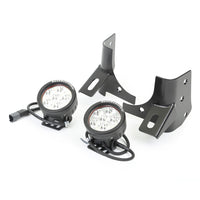 Rugged Ridge 11027.13 | Windshield Bracket LED Kit, Black, Round; 97-06 Jeep Wrangler TJ