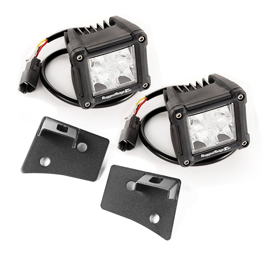 Rugged Ridge 11027.20 | Light Kit, Windshield Mounted, Dual Beam, Square; 07-18 Wrangler JK