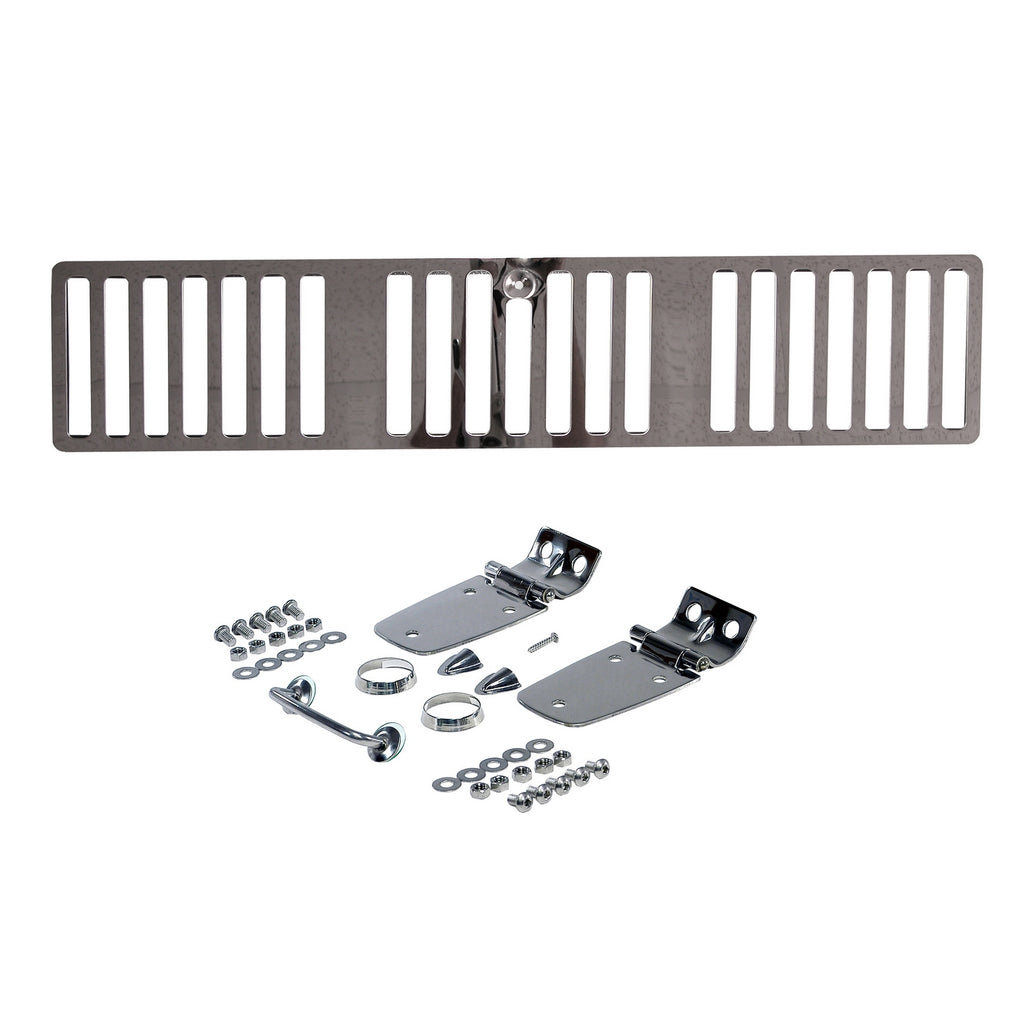 This Stainless Steel Hood Kit From Rugged Ridge Only Fits 1997 Jeep Wrangler TJ.